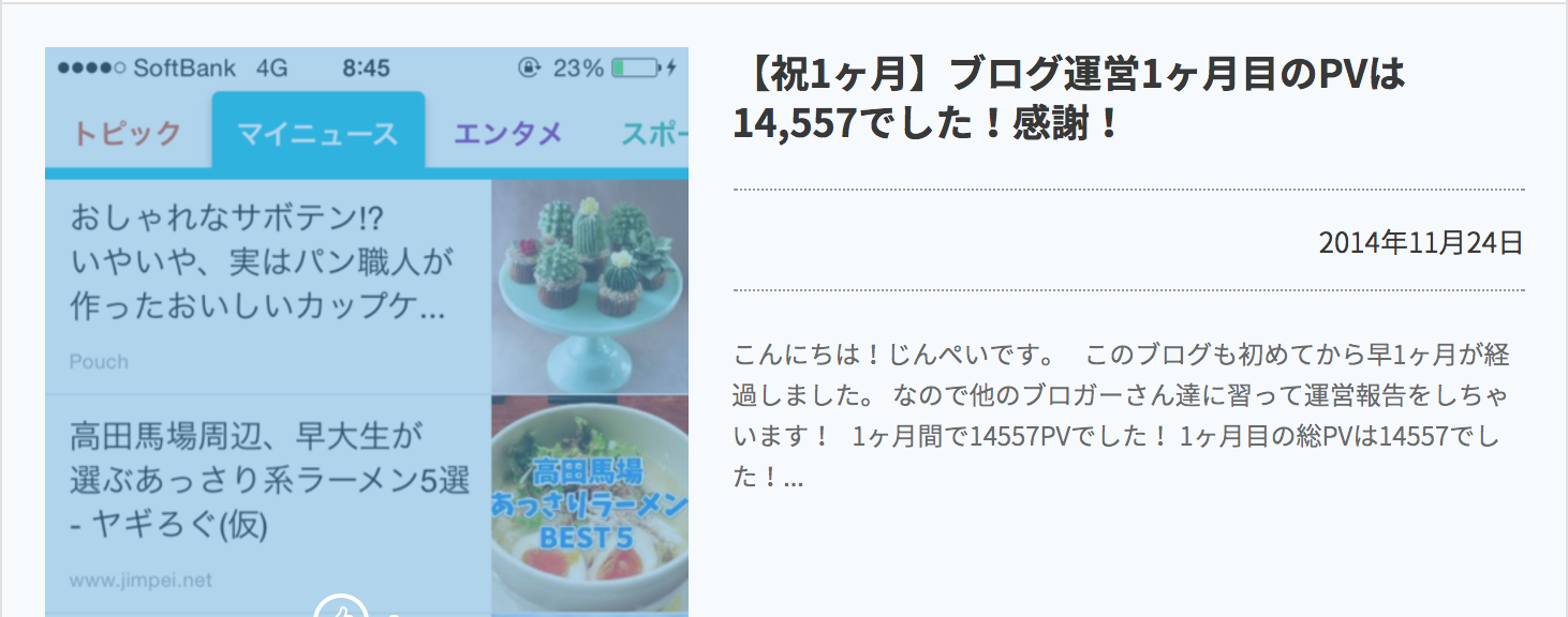 やぎぺーさんの1ヶ月目ブログ運営結果