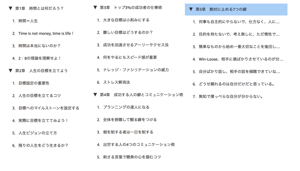 『時間に追われない時間術 必ず目標を達成する法則』の要約